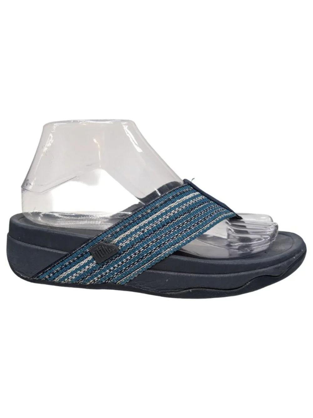 FitFlop Surfa Thong Sandals Womens Sea Blue Flip Flop Toe Post H84-641 Size 6 - Picture 3 of 12